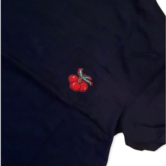 NWT Wool + Pepper Co. Cherries Pocket Boyfriend tee - Picture 3 of 3